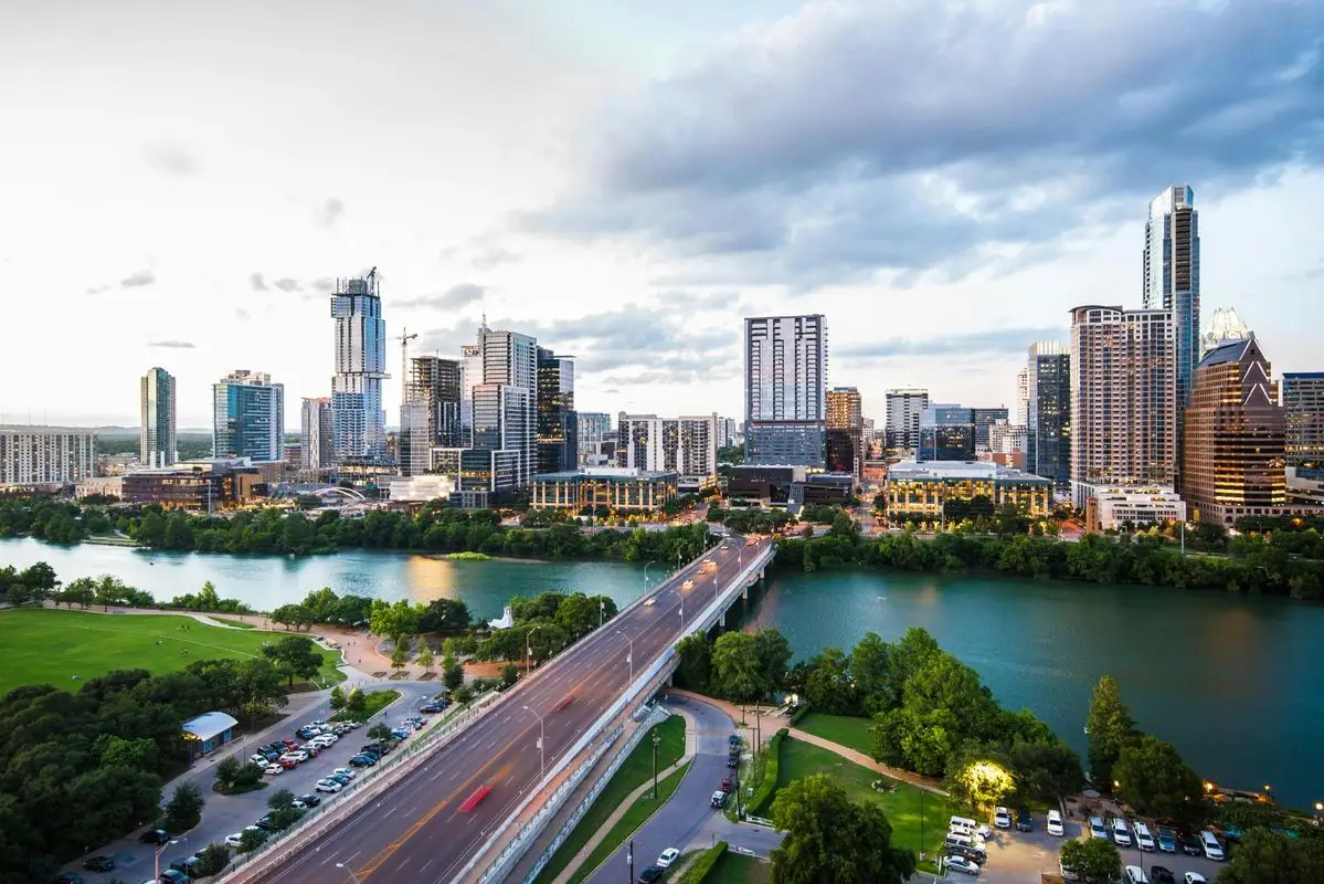The Houston skyline and Buffalo Bayou, the city VALIA Health serves